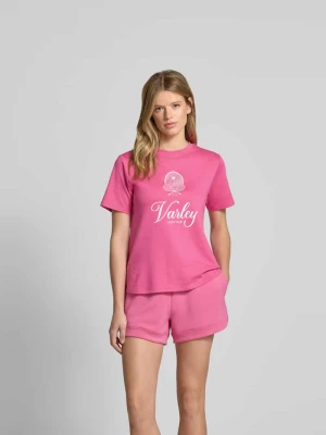 T-shirt z okrągłym dekoltem Varley Mocnoróżowy