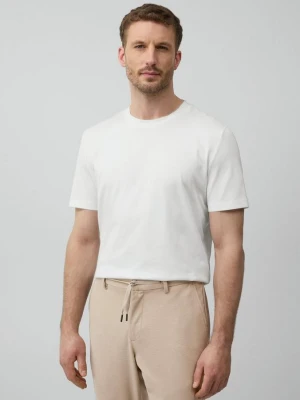 T-shirt z okrągłym dekoltem z merceryzowanego bawełnianego dżerseju s.Oliver biały