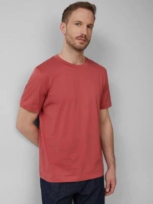 T-shirt z okrągłym dekoltem z merceryzowanego bawełnianego dżerseju s.Oliver różowy