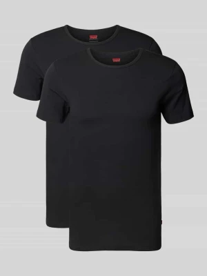 T-shirt z okrągłym prążkowanym dekoltem w zestawie 2 szt. Levi's Czarny