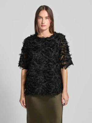 T-shirt z ozdobnym obszyciem model ‘VILLA’ FREE/QUENT