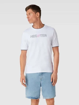 T-shirt z paskami w kontrastowym kolorze HECHTER PARIS