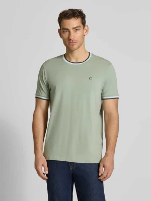 t-shirt z paskami w kontrastowym kolorze i okrągłym dekoltem Christian Berg Men
