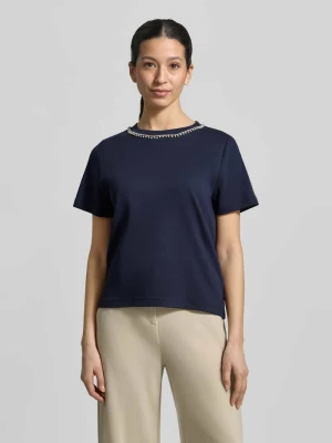 T-shirt z Perłami i Obszyciem ozdobnymi kamieniami Christian Berg Woman
