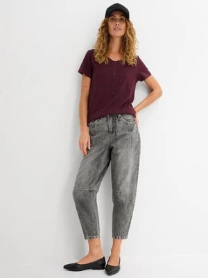 T-shirt z plisą guzikową bonprix