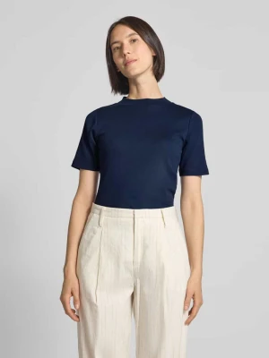 T-shirt z prążkowaną stójką Christian Berg Woman