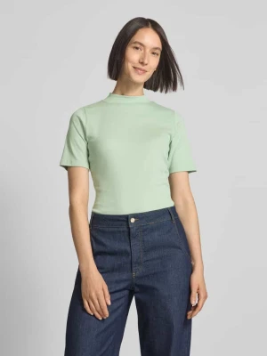 T-shirt z prążkowaną stójką Christian Berg Woman