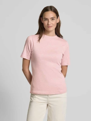 T-shirt z prążkowaną stójką Christian Berg Woman
