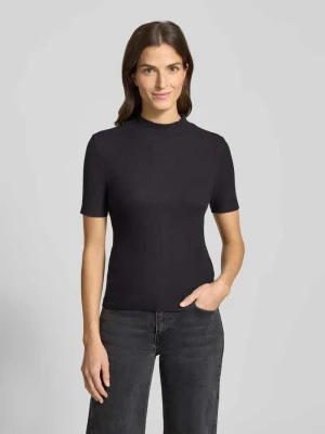 T-shirt z prążkowaną stójką Scotch & Soda