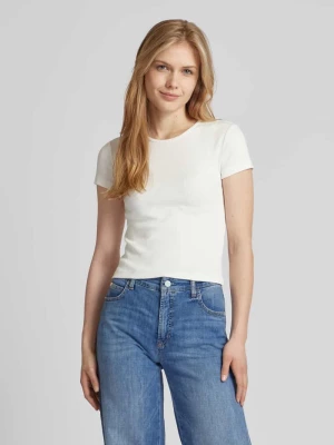 T-shirt z prążkowaniem model ‘CHLOE’ Vero Moda