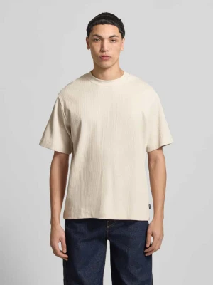 T-shirt o prążkowanej strukturze model 'HARRISON' jack & jones