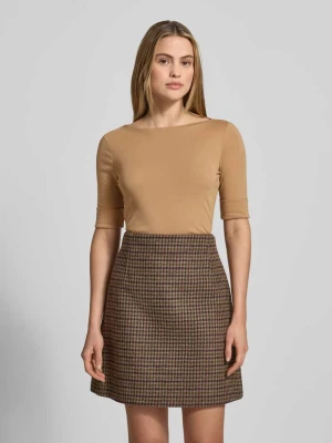 T-shirt z prążkowanym dekoltem w łódkę model ‘JUDY’ Lauren Ralph Lauren