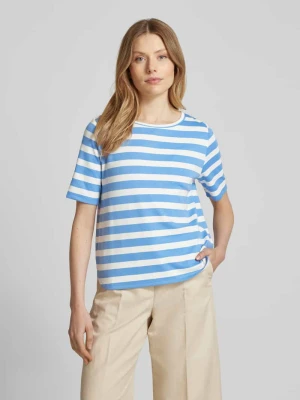 T-shirt z prążkowanym dekoltem w łódkę MORE & MORE