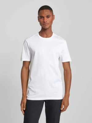 Zdjęcie produktu T-shirt z prążkowanym dekoltem w serek model 'Tessler' Boss