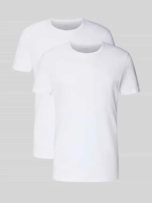 T-shirt z prążkowanym Okrągły dekolt w Zestaw 2 szt. Snocks