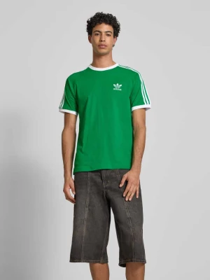 T-shirt z prążkowanym okrągłym dekoltem adidas Originals