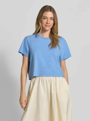 T-shirt z prążkowanym okrągłym dekoltem American vintage