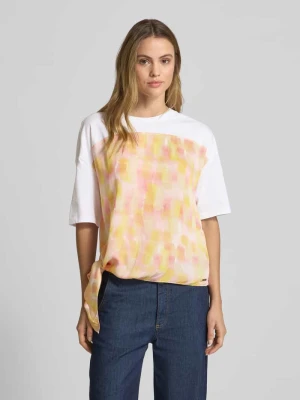 T-shirt z prążkowanym okrągłym dekoltem Armani Exchange