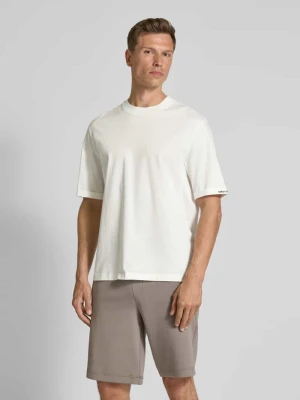 T-shirt z prążkowanym okrągłym dekoltem Armani Exchange