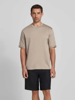 T-shirt z prążkowanym okrągłym dekoltem Armani Exchange