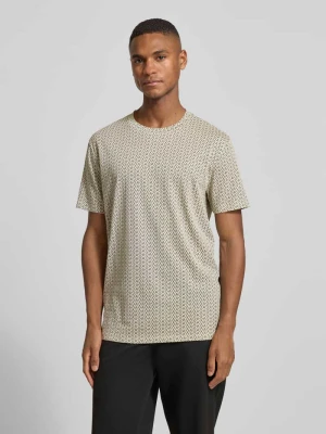 T-shirt z prążkowanym okrągłym dekoltem Armani Exchange