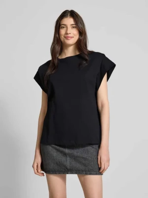 T-shirt z prążkowanym okrągłym dekoltem Bash
