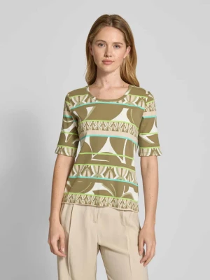 T-shirt z prążkowanym okrągłym dekoltem Betty Barclay