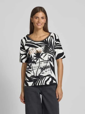 T-shirt z prążkowanym okrągłym dekoltem Betty Barclay