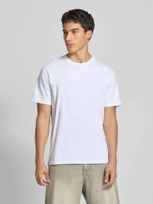 T-shirt z prążkowanym okrągłym dekoltem Calvin Klein Jeans