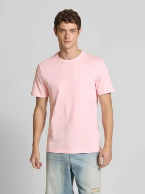 T-shirt z prążkowanym okrągłym dekoltem Calvin Klein Jeans