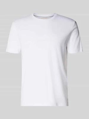 T-shirt z prążkowanym okrągłym dekoltem Christian Berg Biały