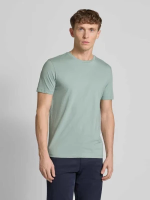 T-shirt z prążkowanym okrągłym dekoltem Christian Berg Men