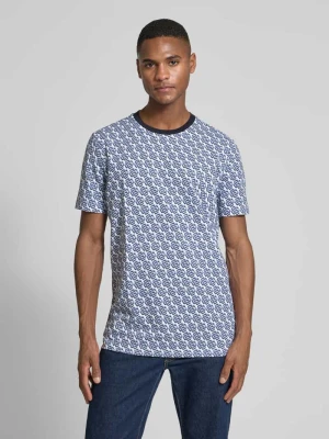 T-shirt z prążkowanym okrągłym dekoltem Christian Berg Men