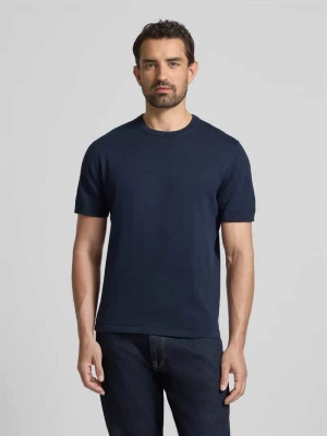 T-shirt z prążkowanym okrągłym dekoltem Christian Berg Men