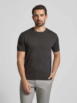 T-shirt z prążkowanym okrągłym dekoltem Christian Berg Men