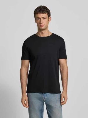 T-shirt z prążkowanym okrągłym dekoltem Christian Berg Men