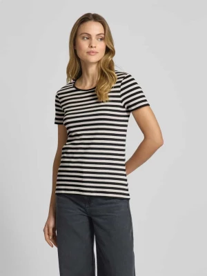 T-shirt z prążkowanym okrągłym dekoltem Christian Berg Woman