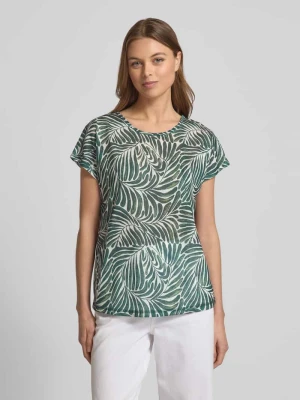 T-shirt z prążkowanym okrągłym dekoltem Christian Berg Woman