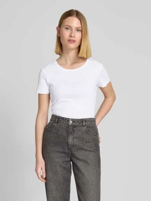 T-shirt z prążkowanym okrągłym dekoltem Christian Berg Woman