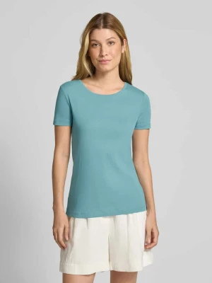 T-shirt z prążkowanym okrągłym dekoltem Christian Berg Woman