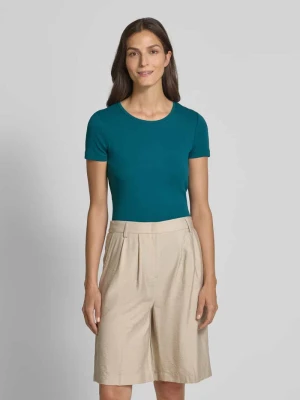 T-shirt z prążkowanym okrągłym dekoltem Christian Berg Woman