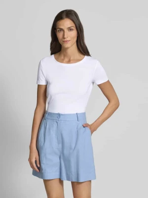 T-shirt z prążkowanym okrągłym dekoltem Christian Berg Woman