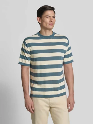 t-shirt z prążkowanym okrągłym dekoltem Cruna