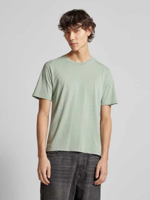 T-shirt z prążkowanym okrągłym dekoltem jack & jones