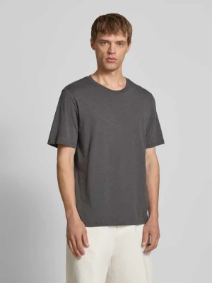 T-shirt z prążkowanym okrągłym dekoltem jack & jones