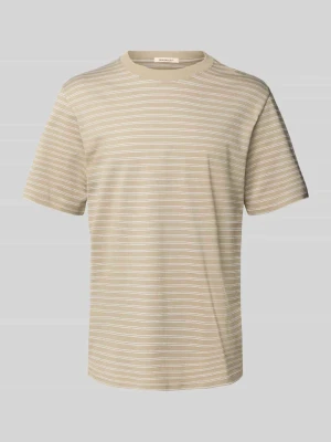T-shirt z prążkowanym okrągłym dekoltem jack & jones
