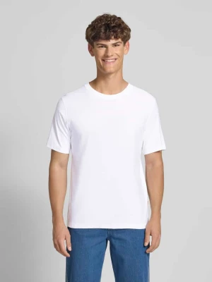 T-shirt z prążkowanym okrągłym dekoltem jack & jones