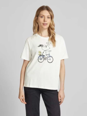 T-shirt z prążkowanym okrągłym dekoltem Jake*s Casual