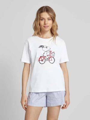 T-shirt z prążkowanym okrągłym dekoltem Jake*s Casual