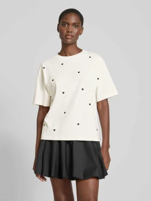 T-shirt z prążkowanym okrągłym dekoltem Jake*s Casual